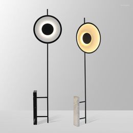 Floor Lamps Nordic Led For Home Black White Marble Base Standing Light Fashion El Foor Lights Parlor Bedroom Decor Stand Lamp