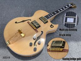 Electric Guitar Spruce Top Maple Back And Side 5Pcs Maple Neck Ebony Fingerboard Block Inlay Mutli Ply Binding Gold Parts