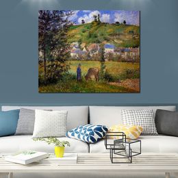 High Quality Handcrafted Camille Pissarro Oil Painting Chaponval Landscape Landscape Canvas Art Beautiful Wall Decor