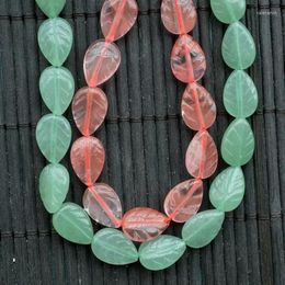 Chains Watermelon/ Grern Quartz Drop Carved 12 8mm 15" For DIY Jewelry Making Loose Beads FPPJ Wholesale Nature Gem Stone