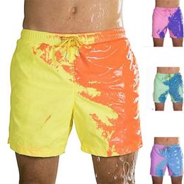 Men's Swimwear Men's Shorts Magical Change Colour Beach Short Plus Size Summer Swimming Trunks Pants Quick Dry Bathing Swimsuit Swimwear XA197L 230606