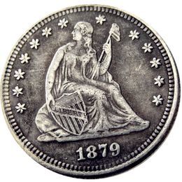 US 1879 Seated Liberty Quater Dollar Silver Plated Copy Coin