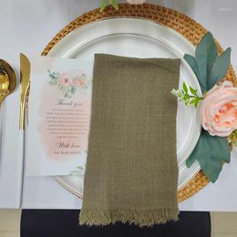 Table Napkin Olive Cloth Napkins Wedding Decorations For Tables 6pcs /lot Cotton Tea Towel Guaze Fabric Cheesecloth