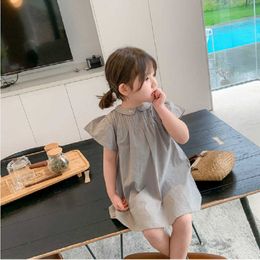 Girl's Dresses Girls Summer Dress Embroidery Small Neckline Doll Mini Style New Baby Kids Clothes Children'S Clothing