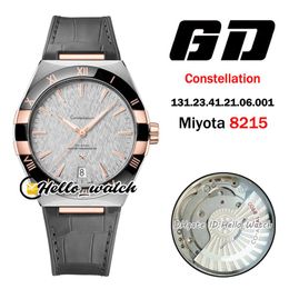 41mm Coaxial 131 23 41 21 06 001 Watches Miyota 8215 Automatic Mens Watch White Dial Two Tone Rose Gold Case Black Leather Strap H239C