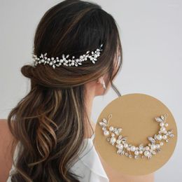 Headpieces Bride Wedding Headdress Rhinestone Princess Style Faux Pearl Stage Show Performance Hair Decoration Wired Accessories