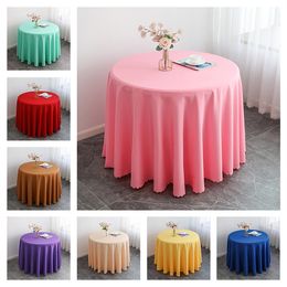 Hotel Wedding Spandex Table Cloth Polyester Banquet Round Dining Table Cover