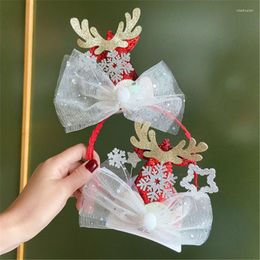 Hair Accessories 10Pcs/Lot Christmas Hat Headband Antler Snowflake Bow Clip Ornaments Decorations For Kids Adult Party Po Props