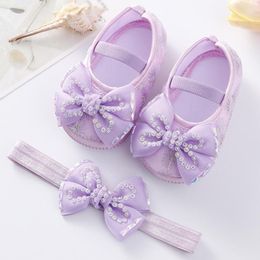 First Walkers Size 1 Shoes For Baby Girl Fashion Soft Sole Toddler Pearl Dress Flower Princess Toddlers Girls