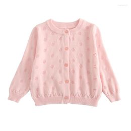 Jackets Pink Girls Jacket Children Cardigan Cotton Single Breasted White Baby Coat For 1 2 3 4 Years Kids Clothes OGC215412