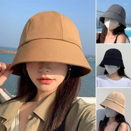 Wide Brim Hats Round Dome Sunscreen Bucket Hat Women Summer Solid Colour Fisherman Fashion Accessories