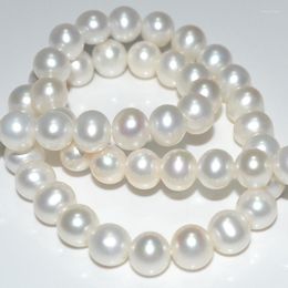 Chains Hand Knotted Sturdy Top Grading Japanese Akoya 11-12mm White Pearl Necklace 18in