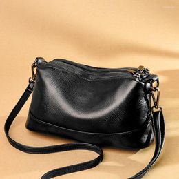 Evening Bags Fashion Luxury Designer Handbags For Women Genuine Leather Hobo Casual Vintage Black Shoulder Big Soft Sling Messenger Bag