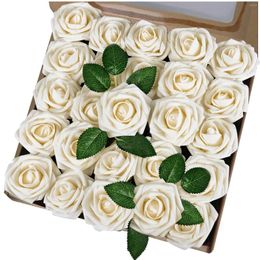 Decorative Flowers Foam Box Decoration Simulation Festival Gift Pc Rose Day Flower DIY 25 Illustration Wedding Daily Gold Artificial