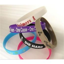 Chain Egen Promotions 100PCSlot Custom Silicone bracelets Print Writting Pack Wristbands Ads p230606