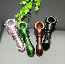 Smoking Pipes bongs Manufacture Hand-blown hookah Colored 2-wheel concave glass pipe