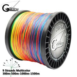 Braid Line Braided Fishing 9 Strands PE Multicolor Lines 300m 500m 1000m 1500m Strong Strength Fish 20LB200LB 230606