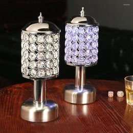 Table Lamps Wrought Iron Bar Charging Lamp Restaurant Nightclub KTV Cafe Night Light Crystal Bedroom Bedside