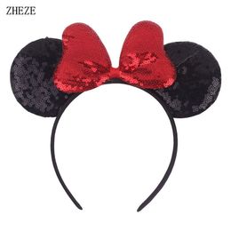 Hair Accessories Sweet Love Hair Bow Headband Sequin Mouse Ears Hairband For Girls DIY Party Hair Accessories Gift Femme 230606