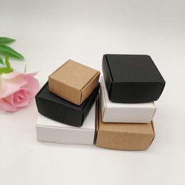 Jewellery Boxes 50pcs Black/White/Kraft Paper Box for Packaging Earring Jewlery Box Gift Cardboard Boxes Diy Jewellery Display Storage Packing Box 230606