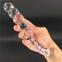 Beads Pyrex glass crystal dildo Sex toy Adult products for women penis Anal butt plug men female male masturbation L230518