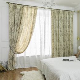 Curtain Modern Simple Style Curtains For Living Room Polyester Cotton Printed Bedroom Semi Shading Window Tulle Custom