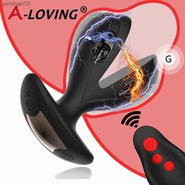 Anal Plug Vibrator Sex Toys For Men Electric Shock Prostate Massage Wireless Remote Vibrating Butt Plug Sex Toys For Adult 18 L230518