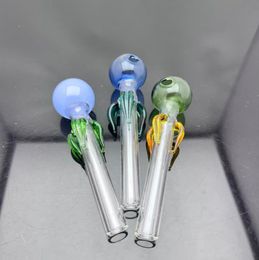 Smoking Pipes bongs Manufacture Hand-blown hookah Colored leaf style glass straight smoke pot