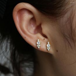 Stud Earrings Arrival Cute The Second Earring Women Cubic Zirconia 925 Sterling Silver Cz Minimal Delicate Gift Jewellery