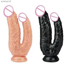 Double Dildo Penis Anal G-spot Female Masturbator Lesbian Sex Toys Consolador Dildos Suction Cup Sexy for Women Sexual Toy Adult L230518