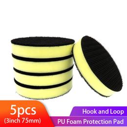 Polijstpads 5pcs 3 Inch Interface Cushion Pad Medium Density PU Foam Burrfing Pad for Sanding Disc Backing Pad Hook and Loop