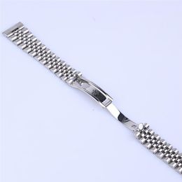 20mm 316L Jubilee Silver Steel Solid Straight End Screw Links Wrist Watch Band Bracelet For GMT SUB Datejust3278