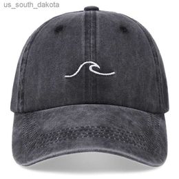 Washed Wave Dad Hat Shaka Hand Sign Waves Baseball Cap for Women Men Fashion Cotton Snapback Hip Hop Cap Spring Summer Sun Visor L230523