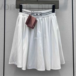 Skirts designer Designer A-line With Letters Embroidery Skirt Girls Female Vintage Milan Runway Brand High End Custom Brief Mini Dresses Suit