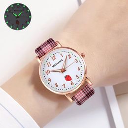 Wristwatches Top Style Fashion Women's Luxury Leather Band Small Dial Analog Quartz WristWatch Ladies Watch Women Dress Clock Reloj
