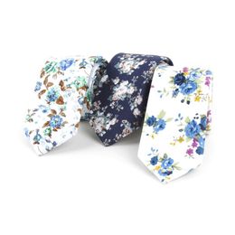 Skinny Ties Men's Cotton Printed Floral Necktie Wedding groomsman Party288q315C