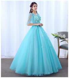 Stage Wear Luxury Light Sky Blue Half Lantern Ballroom Gown/stage Performance/dance/sing/stuido Ball Gown/can Customs Making