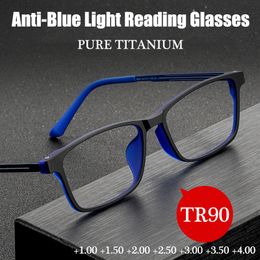 Blue Light Blocking Glasses Ultra light Pure Anti fatigue Reading Glasses For Men And Women TR90 Anti Blue light Magnifying Eyewear 2.5 230606