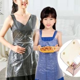 Disposable plastic apron, bib, transparent waterproof and oil proof restaurant cleaning cloth