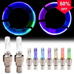 New 2Pcs Colourful Light Wheel Valve LED Glowing Decoration Lamp for Bicycle Motorcycle Motion Sensors Lights