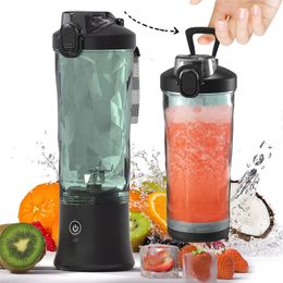 Portable Blender Smoothie Maker Waterproof 600ml Personal Mixer USB Rechargeable Stand Mixer with Six Blades