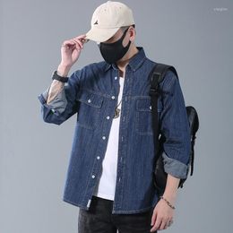 Men's Casual Shirts Plus Size Men's Classic Denim Spring Arrival Fashion Streetwear Korean Jean Long Sleeve