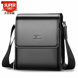 in stockTianhong Kangaroo Men's Bag 2018 Flip Shoulder Casual Messenger Business Leather Trendy Fashion Small Backpack #aM3230y