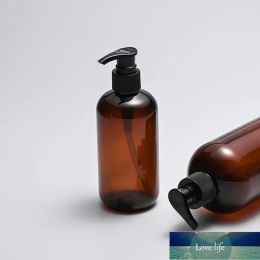 Quality 250ml 8oz PET Plastic Amber Shampoo Bottle Shower Gel Hand Sanitizer Hand Wash Liquid Cosmetic Lotion Pump Bottle