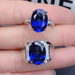 Cluster Rings KJJEAXCMY Fine Jewellery Natural Sapphire 925 Sterling Silver Gemstone Men Women Ring Couple Suit Support Test Beautiful