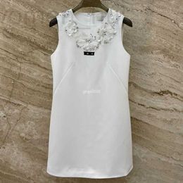 Urban Sexy Dresses designer Women Designer Dress Tee Vest Shirts With Letters Sequins Beads Girls Milan Runway Jersey Tank Top A-line Sleeveless High End T Shirt