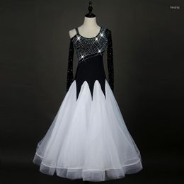 Stage Wear Standard Ballroom Dance Dresses High Quality Black Flamenco Tango Waltz Dancing Costume Women Competition Dress