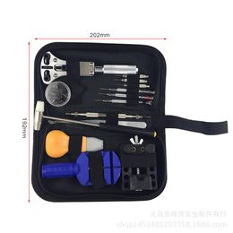 13pcs set Watch Repair Tool Kit Watch Clock Opener Link Remover Spring Bar Tool Set With Black Water Resistant Storage Bag New257F