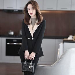 Women's Two Piece Pants 2023 Women's Autumn Fashion Professional Suits Female Elegant Office Lady Blazer Jackets Ladies OL Sets E162