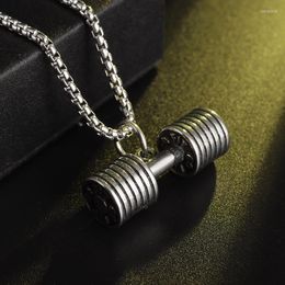 Pendant Necklaces Fashion Trend Stainless Steel Multiple Dumbbell Necklace Sports Leisure Motorcycle Jewellery Gift